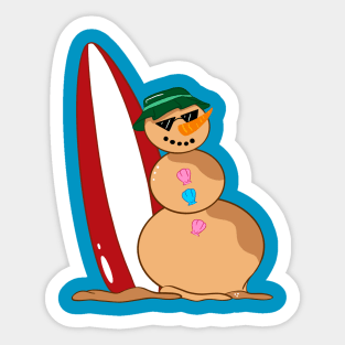 Summer Snowman Sticker